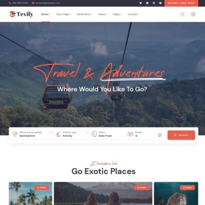 Tevily – Seyahat Tur & Rezervasyon WordPress Teması